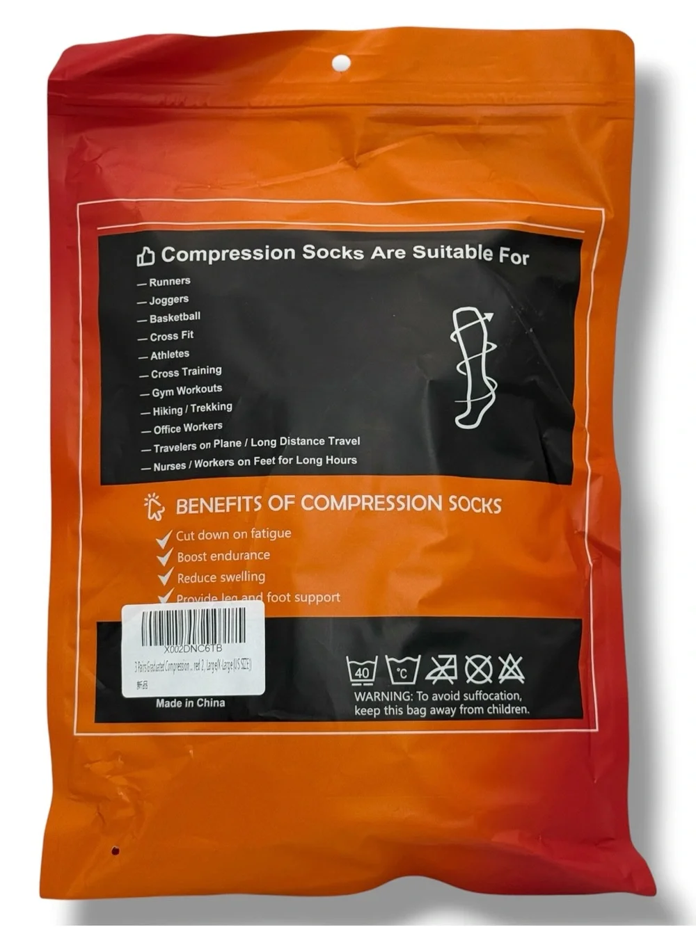 Elite Performance Compression Socks‎ L/XL 3 Pairs Athletic Running Travel